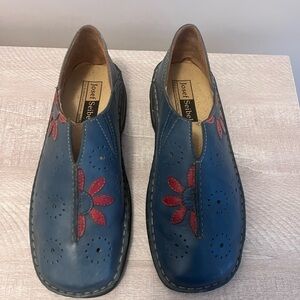Josef Seibel Blue and Red Slip-On Loafers
